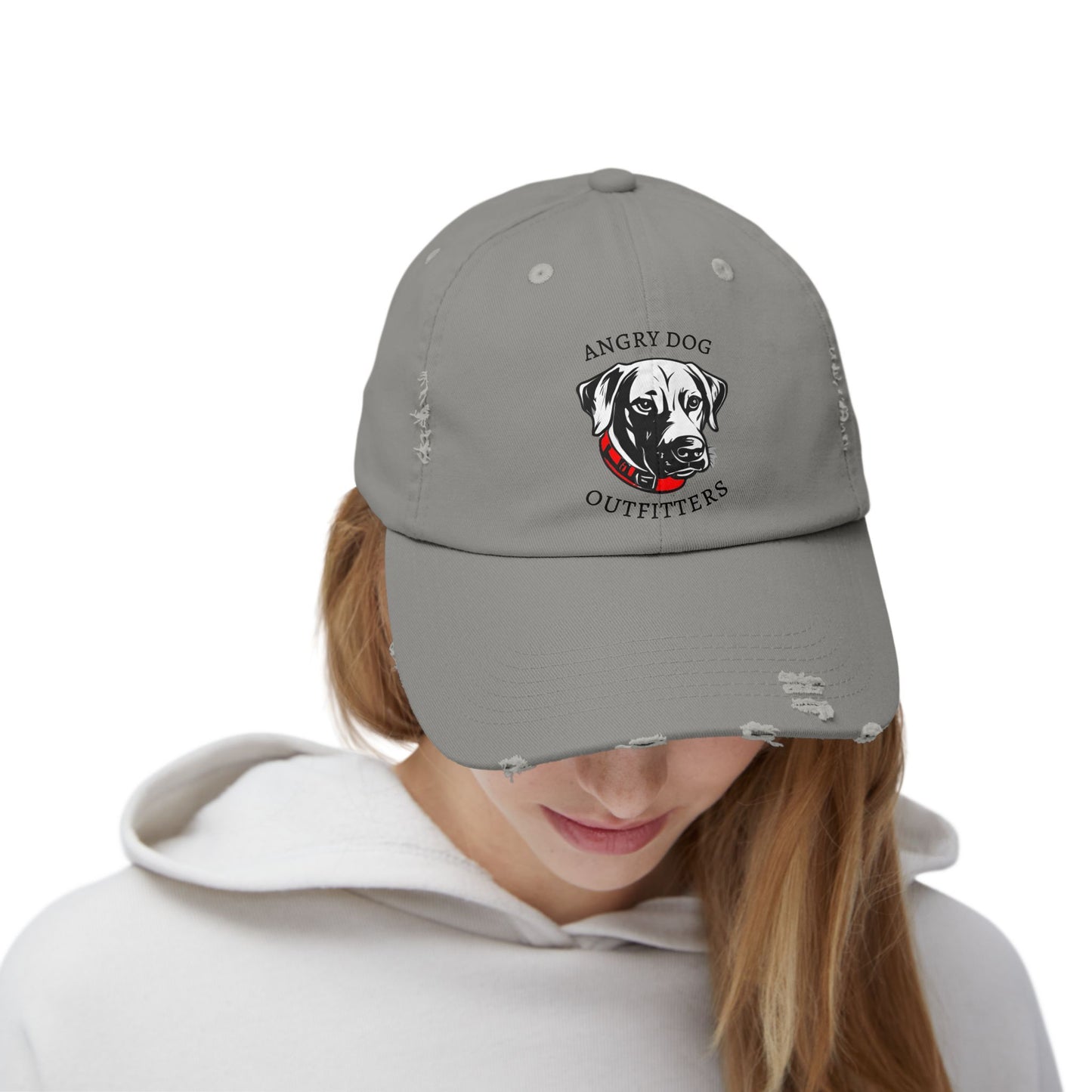 Angry Dog Logo Unisex Distressed Cap