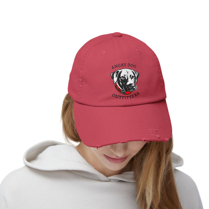 Angry Dog Logo Unisex Distressed Cap