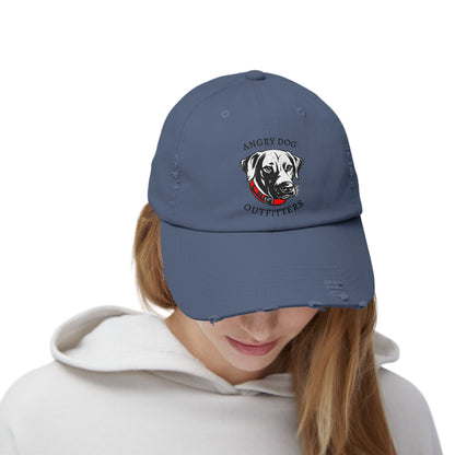 Angry Dog Logo Unisex Distressed Cap