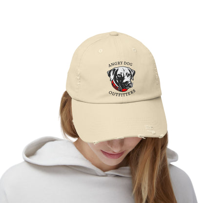 Angry Dog Logo Unisex Distressed Cap